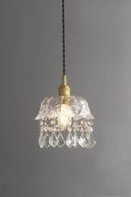 Vintage Glass Jewel Pendant Light