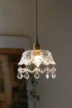Vintage Glass Jewel Pendant Light