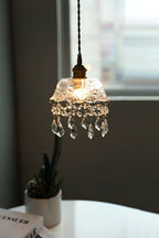 Vintage Glass Jewel Pendant Light