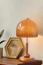 Vintage Glass Mushroom Table Lamp