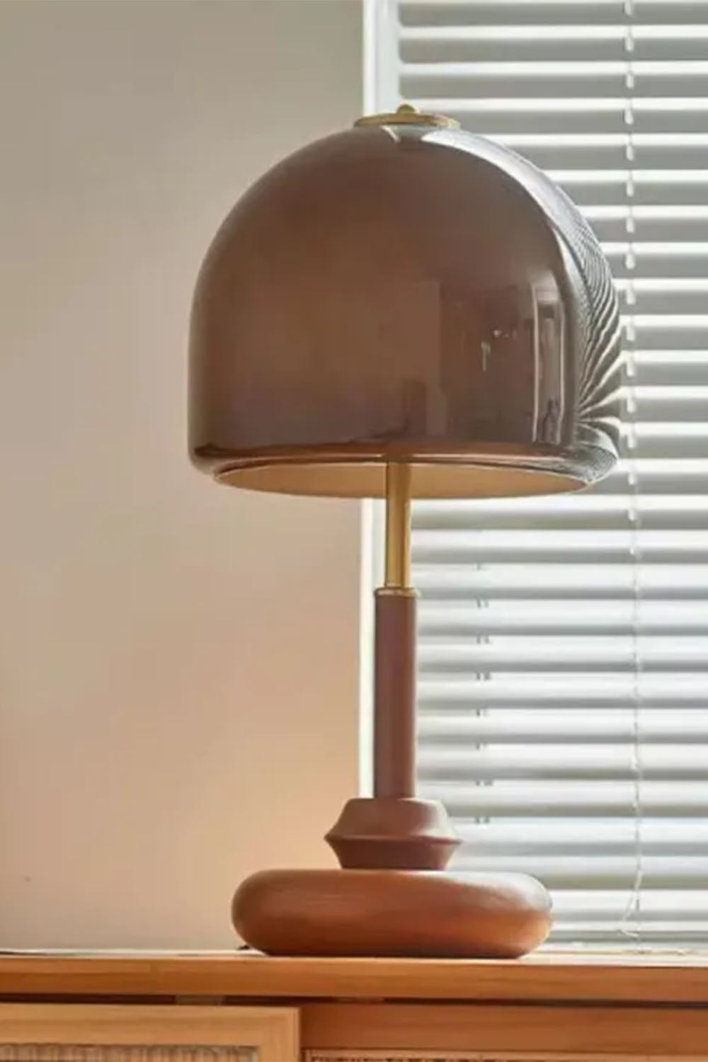 Vintage Glass Mushroom Table Lamp