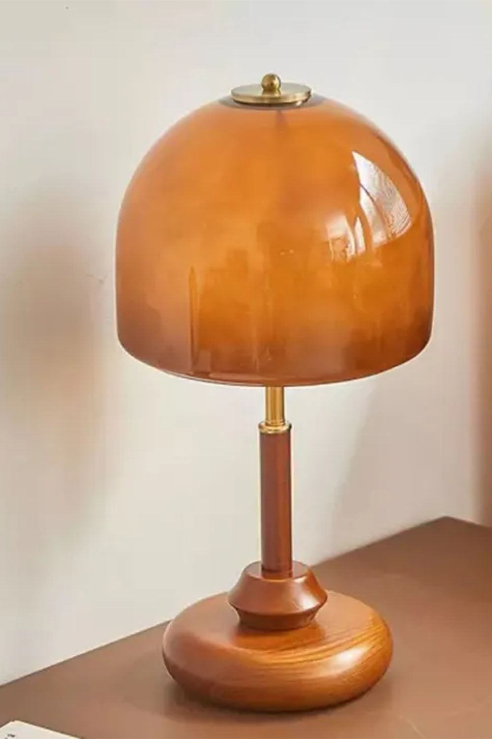 Vintage Glass Mushroom Table Lamp