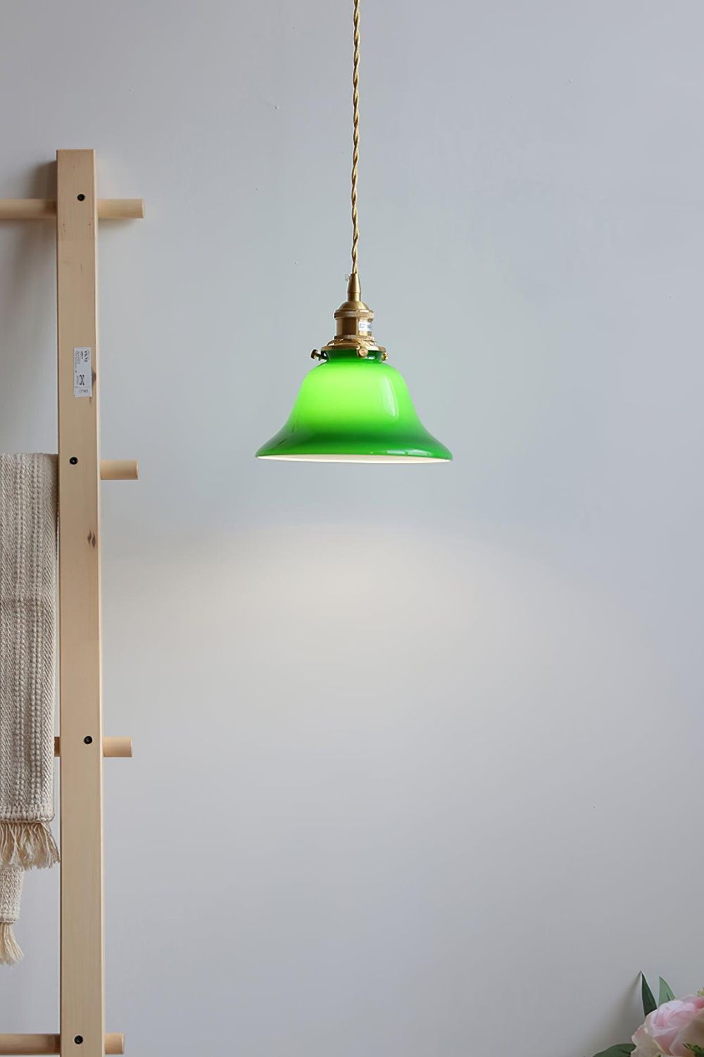 Vintage Green Bell Pendant Light