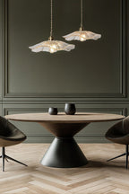 Vintage Lotus Blossom Glass Pendant Light