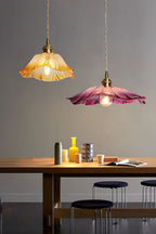 Vintage Lotus Blossom Glass Pendant Light