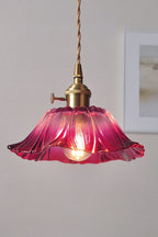 Vintage Lotus Blossom Glass Pendant Light
