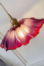 Vintage Lotus Blossom Glass Pendant Light