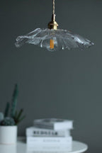 Vintage Lotus Blossom Glass Pendant Light