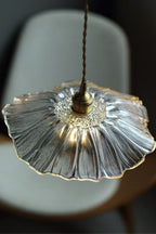 Vintage Lotus Blossom Glass Pendant Light