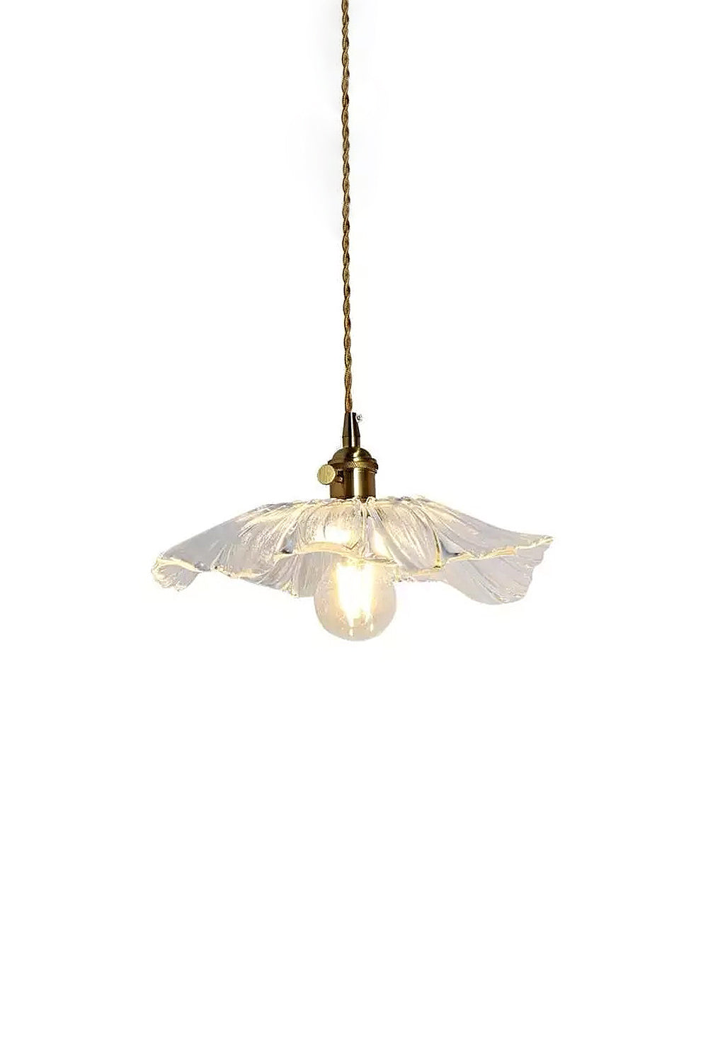 Vintage Lotus Blossom Glass Pendant Light