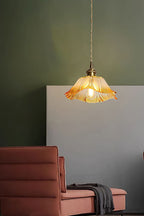 Vintage Lotus Blossom Glass Pendant Light