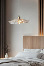 Vintage Lotus Blossom Glass Pendant Light