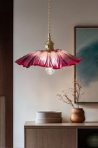 Vintage Lotus Blossom Glass Pendant Light