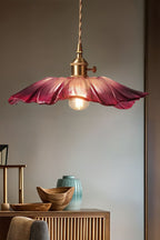 Vintage Lotus Blossom Glass Pendant Light