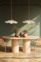 Vintage Lotus Blossom Glass Pendant Light