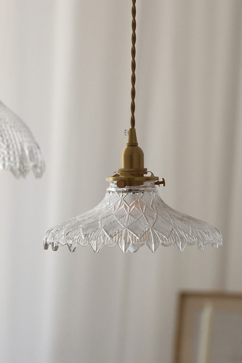 Vintage Textured Glass Pendant Light