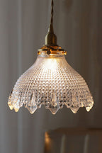 Vintage Textured Glass Pendant Light