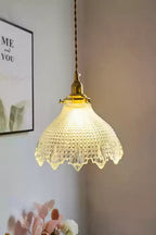 Vintage Textured Glass Pendant Light