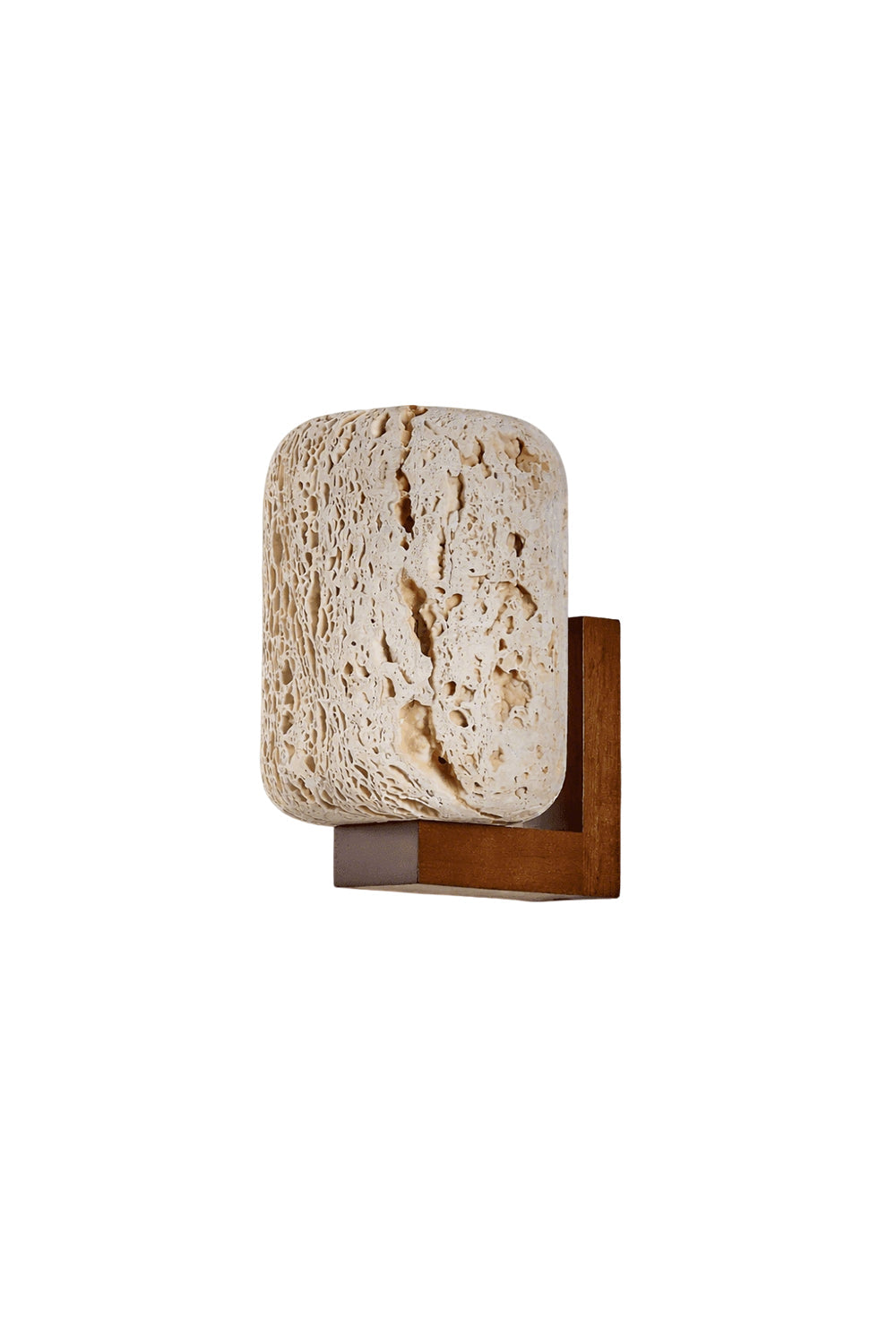 Wabi-Sabi Travertine Cylinder Wall Sconce
