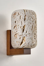 Wabi-Sabi Travertine Cylinder Wall Sconce