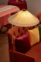 Walnut Brass Floor Lamp