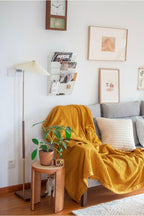Walnut Brass Floor Lamp
