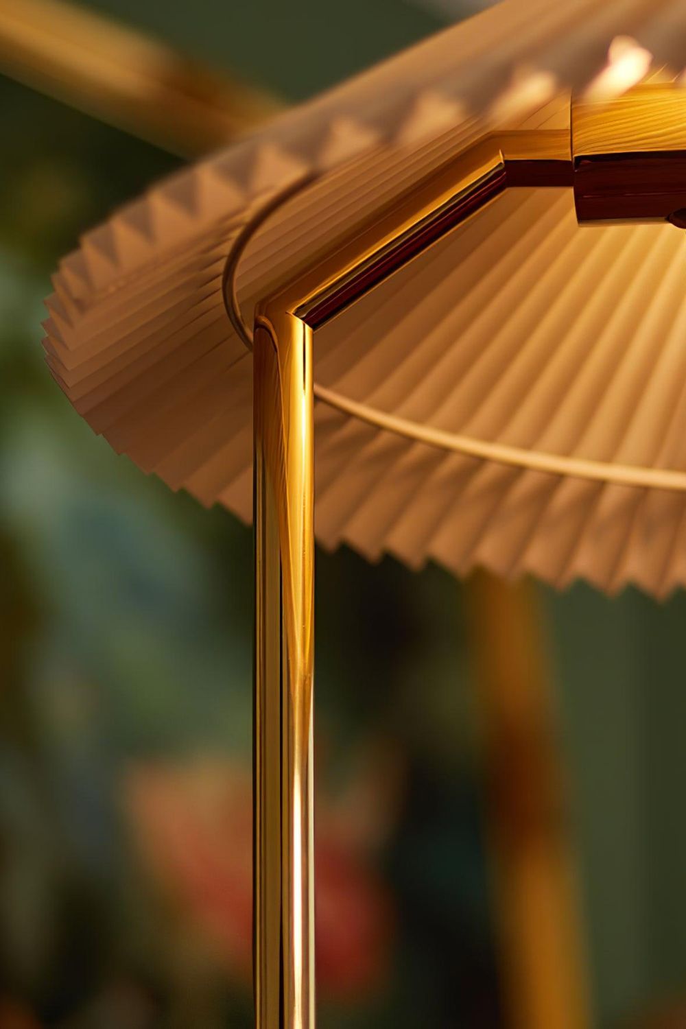 Walnut Brass Floor Lamp