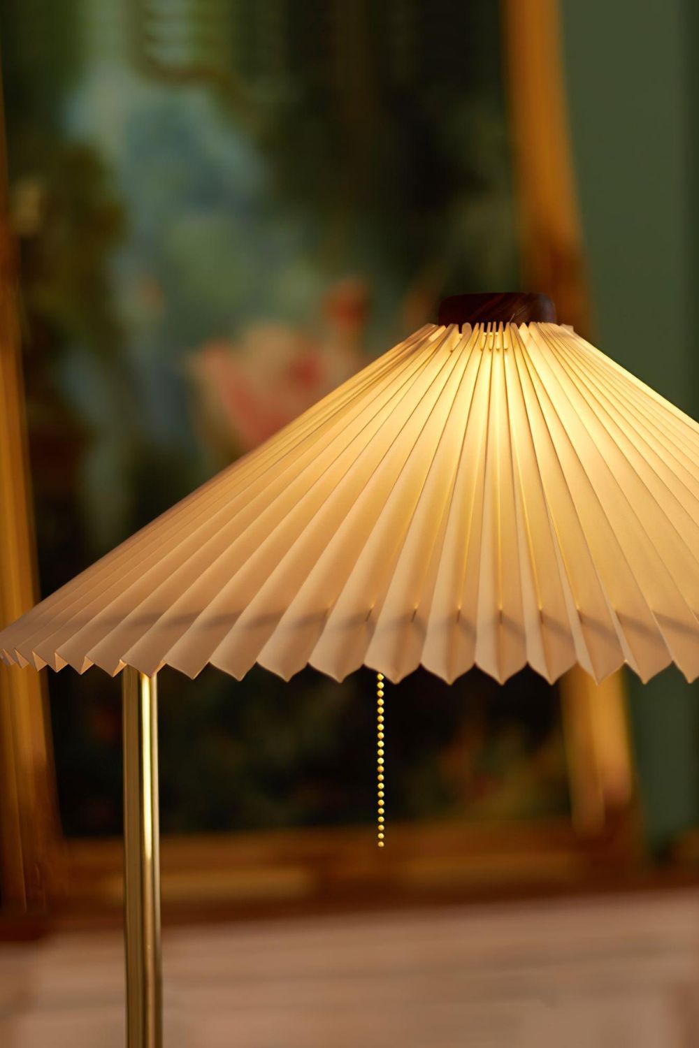 Walnut Brass Floor Lamp