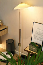 Walnut Brass Floor Lamp