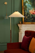 Walnut Brass Floor Lamp