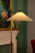 Walnut Brass Floor Lamp