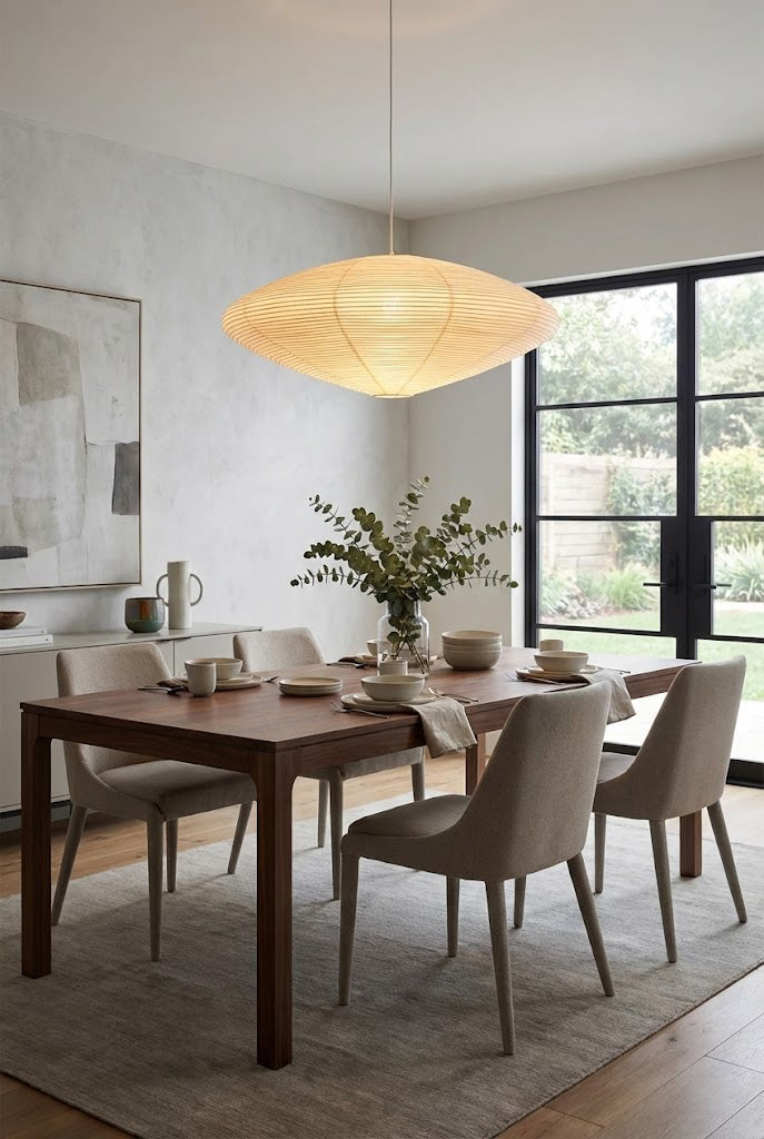 Washi Paper Oval Pendant Light