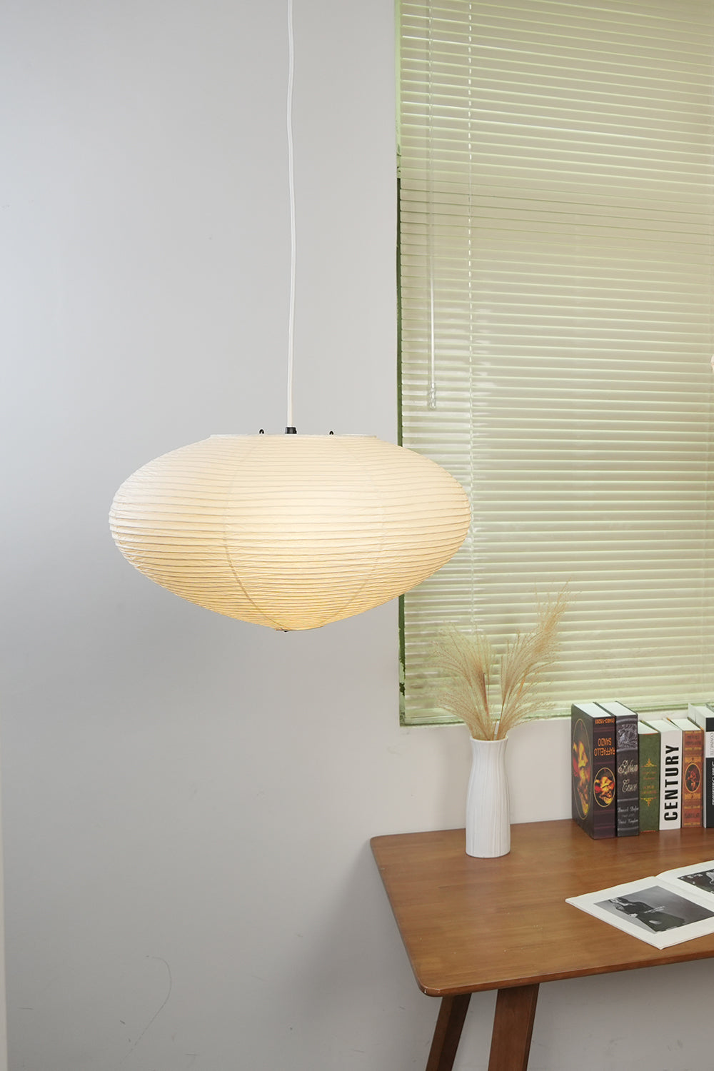 Washi Paper Oval Pendant Light
