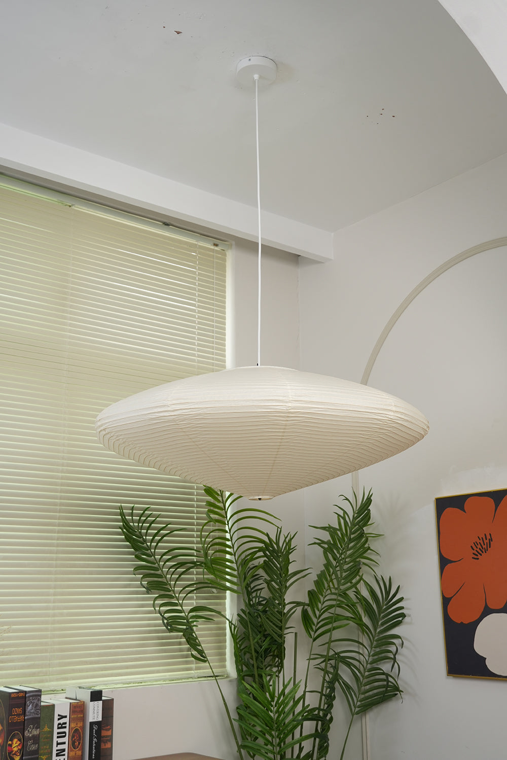 Washi Paper Oval Pendant Light