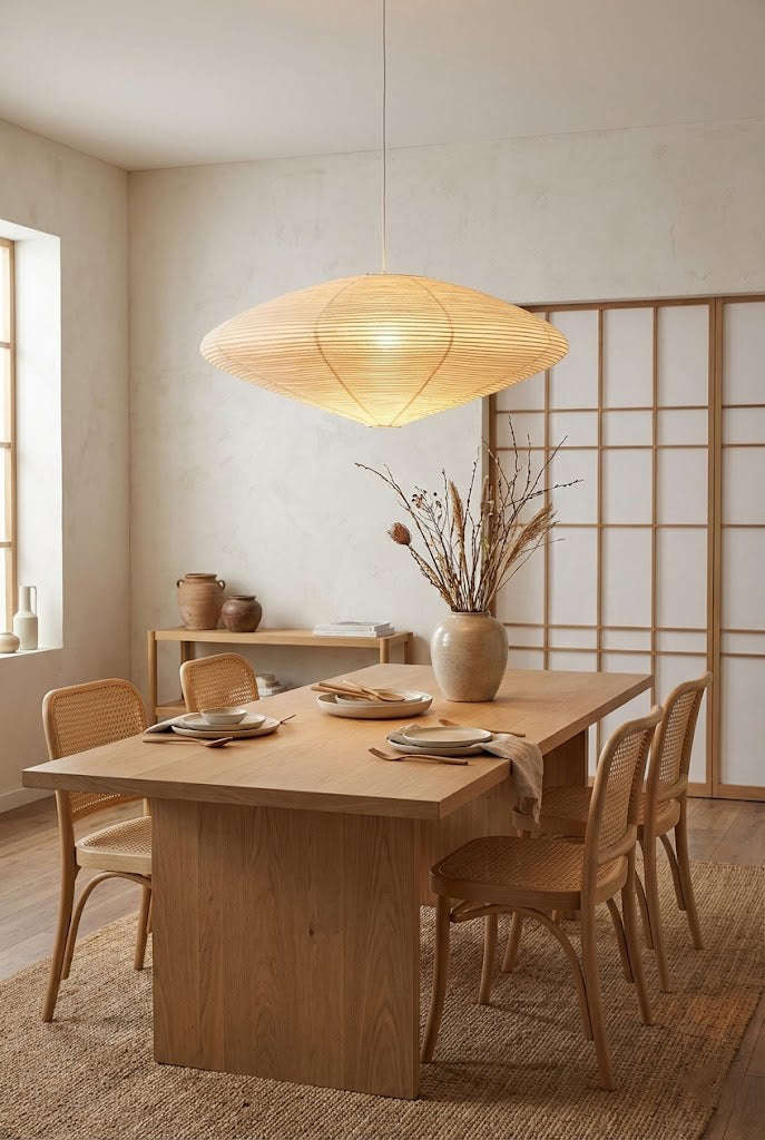 Washi Paper Oval Pendant Light