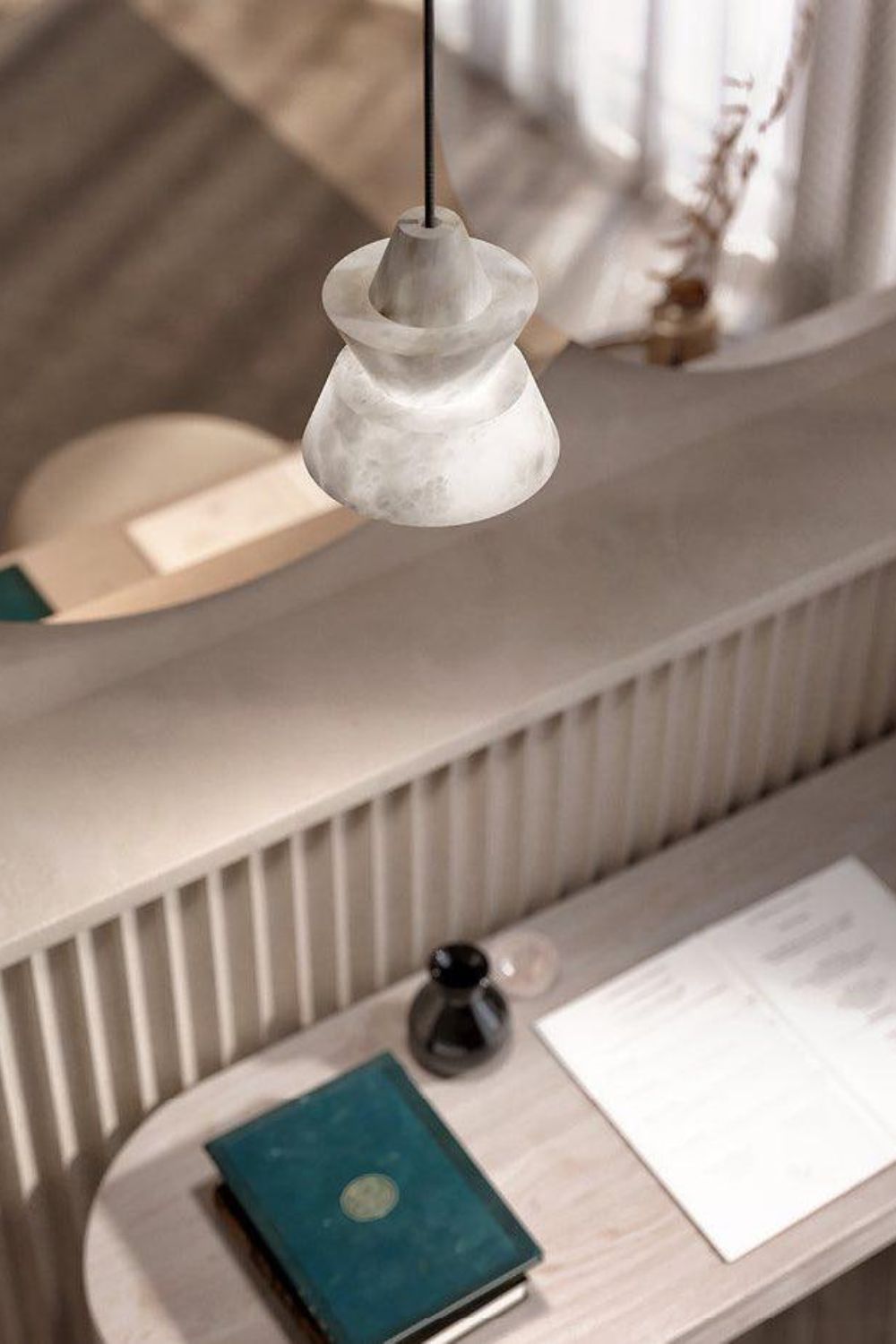 White Alabaster Pendant Light