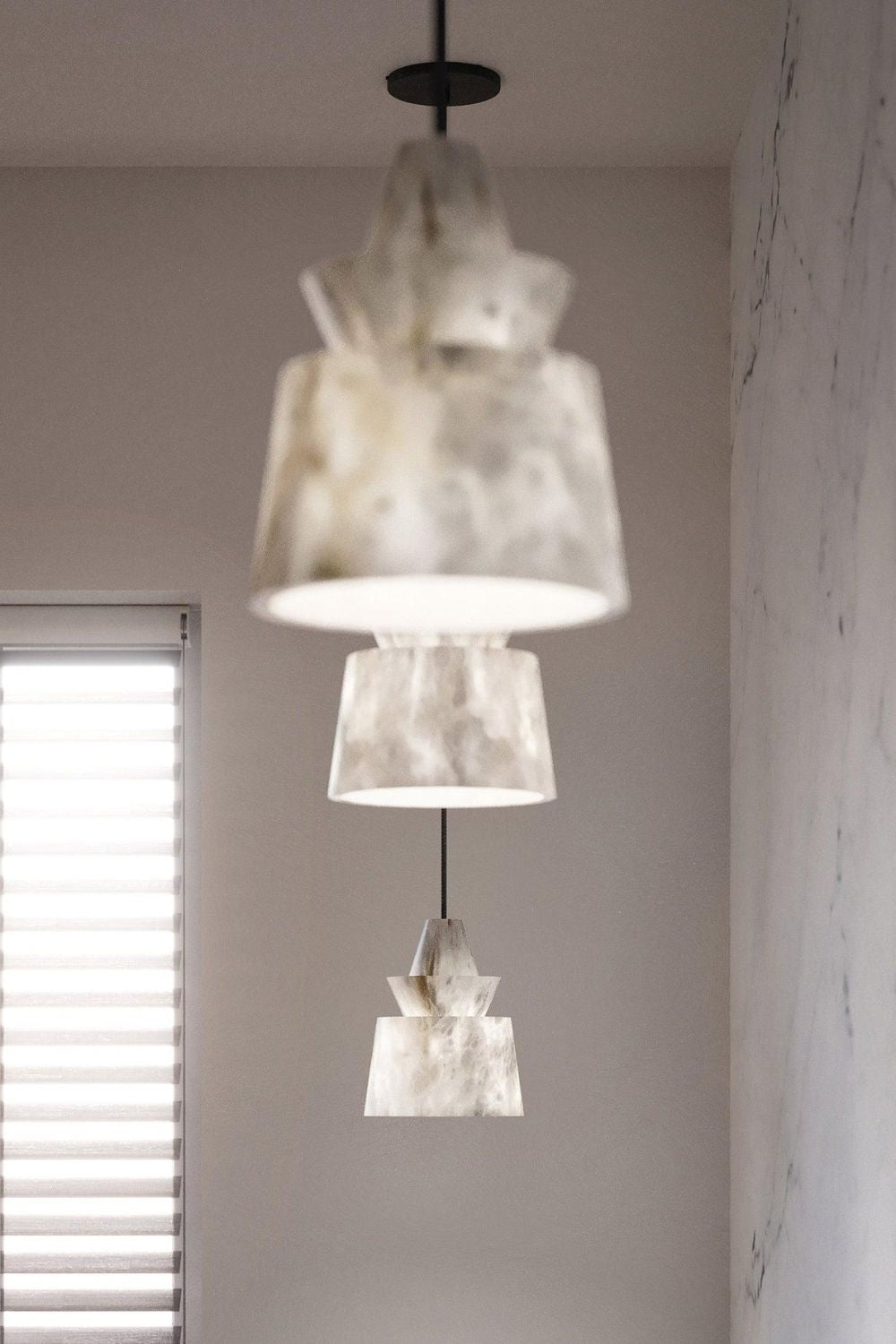 White Alabaster Pendant Light