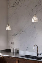 White Alabaster Pendant Light