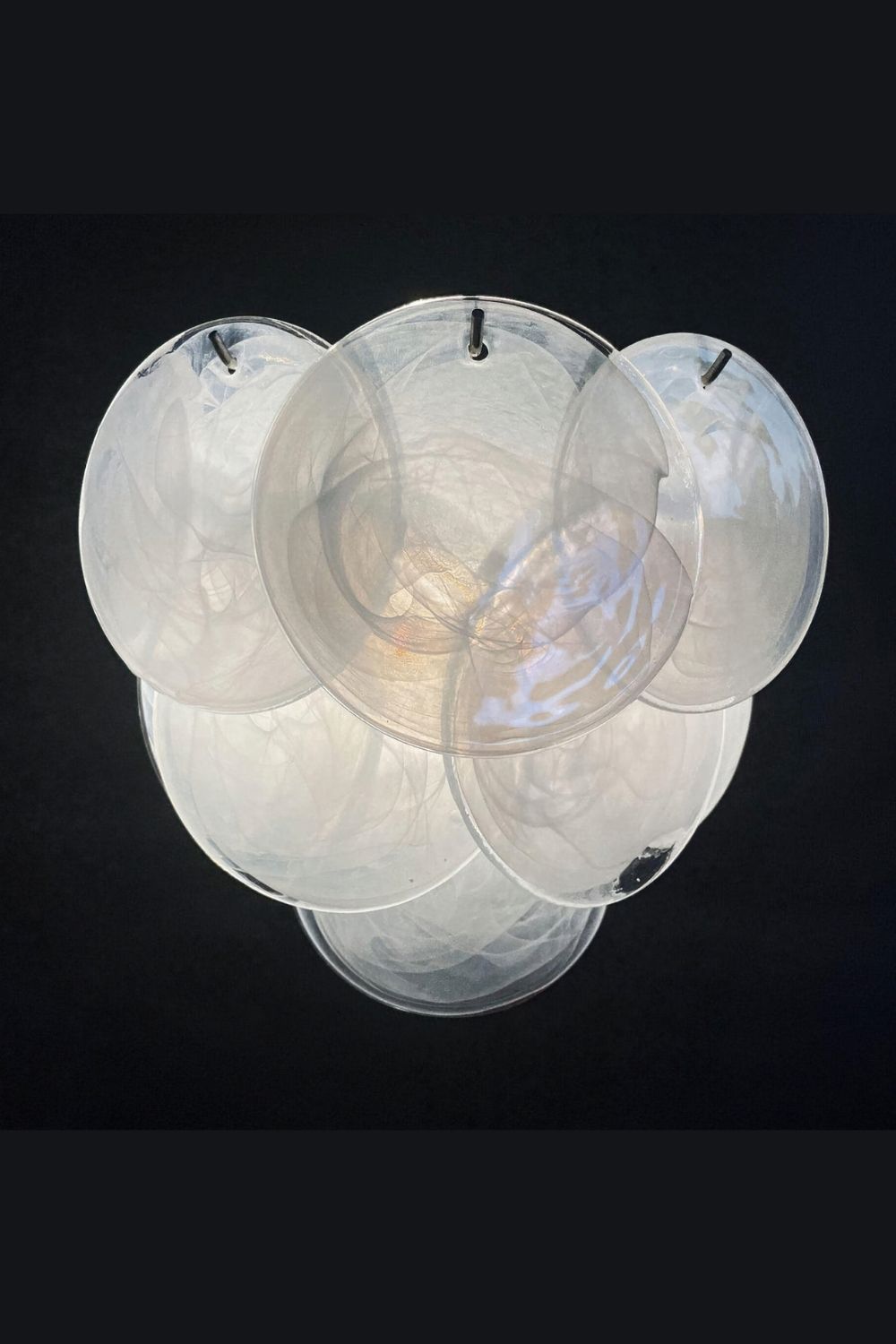 White Art Glass Discs Wall Lamp