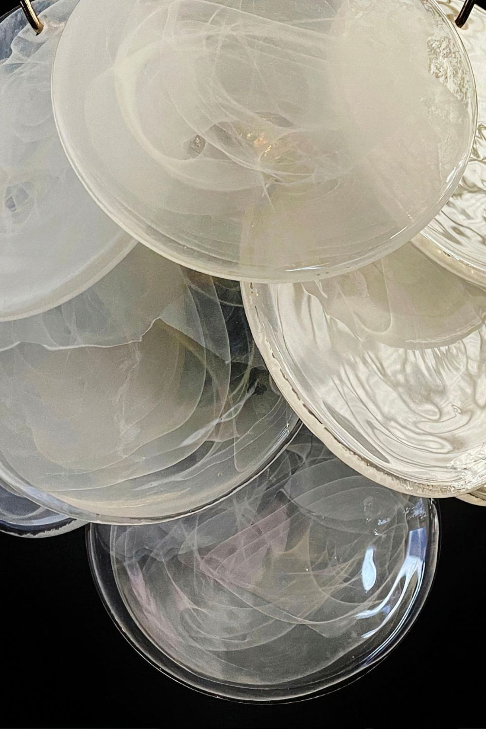 White Art Glass Discs Wall Lamp