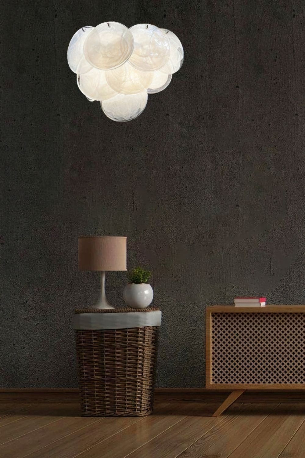 White Art Glass Discs Wall Lamp