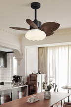 Wood Leaf Fringe Fan Chandelier
